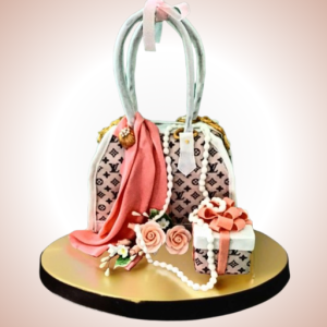 Designer Handbag & Gift Box Cake