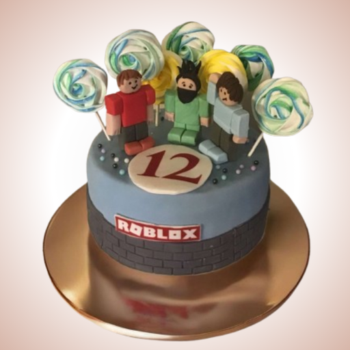 Exciting Roblox-Themed Birthday Cake for Kids