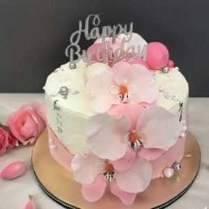 Elegant Orchid Delight Birthday Cake