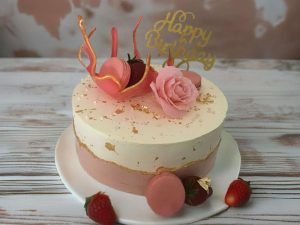 Elegant Vanilla Bean Birthday Cake