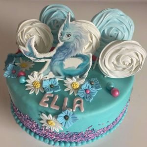 Magical Blue Dragon Fantasy Cake for Kids