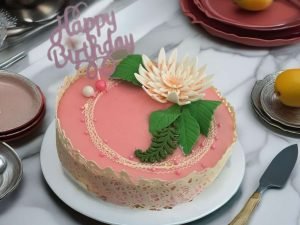 Elegance: Pink Floral Birthday Cake