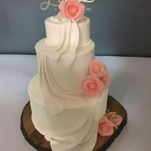 Elegant Love Blossom - Handcrafted Wedding Cake