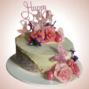 Elegant Butterfly Garden Cake