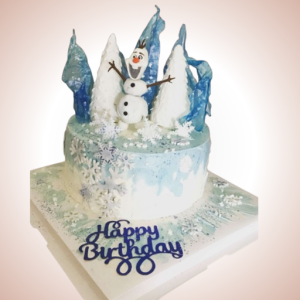 Enchanting Frozen-Themed Birthday Cake for Kids