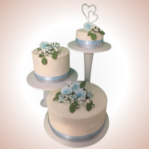 Elegant Three-Tier Floral Wedding Cake