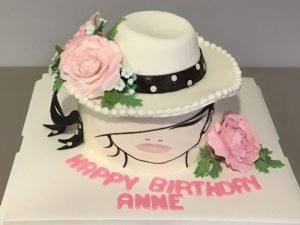 Elegant Hat-Themed Birthday Cake