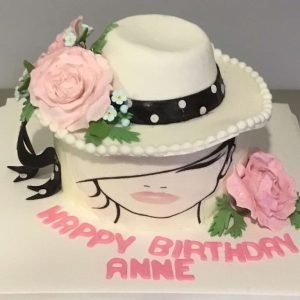 Elegant Hat-Themed Birthday Cake