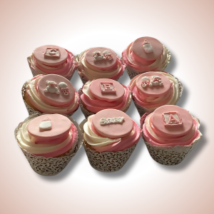 Custom Cupcakes with Pink Icing