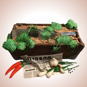 Vodka and Vegetable Crate Cake