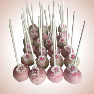 Elegant Pink and White Floral Cake Pops