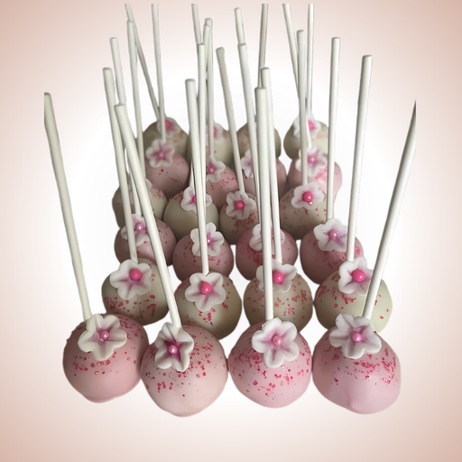 Elegant Pink and White Floral Cake Pops