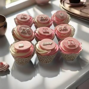 Custom Cupcakes with Pink Icing