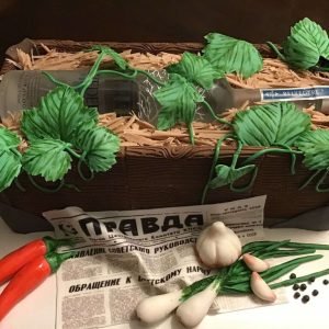 Vodka and Vegetable Crate Cake
