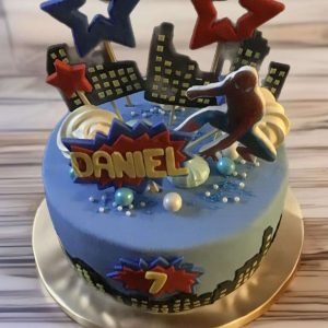 Superhero Skyline Birthday Cake