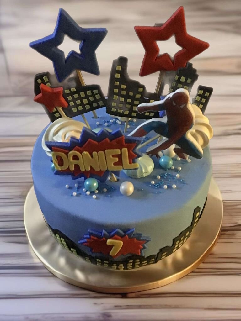 Superhero Skyline Birthday Cake - Image 2