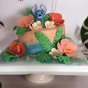 Tropical Paradise Cake with Stitch Topper