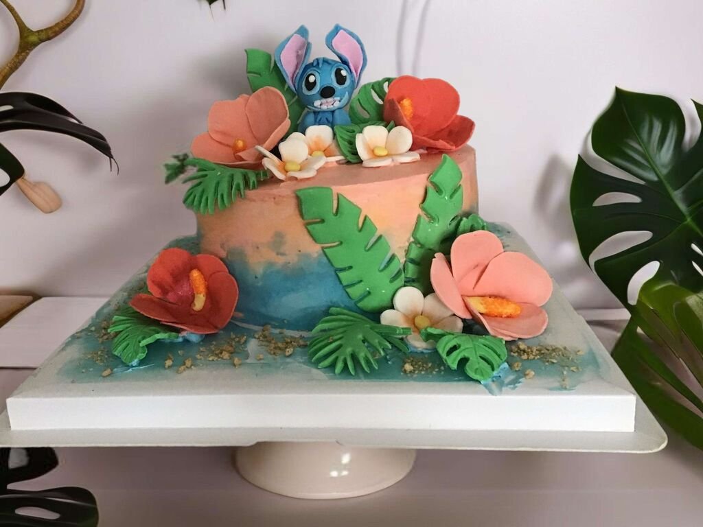 Tropical Paradise Cake with Stitch Topper - Image 2